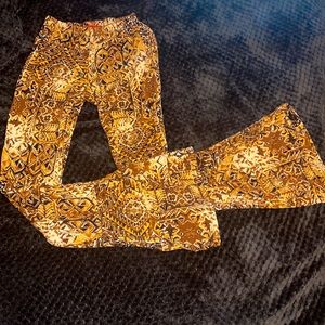 Black, White & Brown Wide Leg Tights/Pants